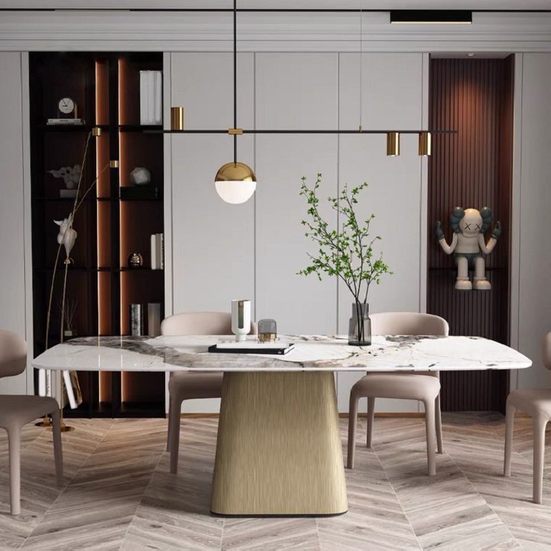 Contemporary Sintered Stone Dining Table Set 1/3/4/5/7 Pieces Dining Set for Home Clearhalo 'Dining Room Sets' 'Dining Tables & Seating' 'dining_room_set' 'furn' 'furn_dining_room_set' 'Furniture' 'furniture_dining_room_set' 'Kitchen & Dining Furniture' 1200x1200_ba1c0632-0d18-4f2d-8811-b5c34d40e37d