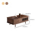 4 Legs Coffee or End Table with Storage Drawers Solid Wood Rectangle