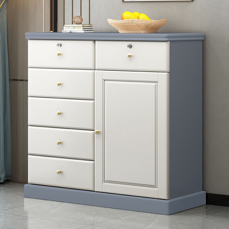 39.4" Tall Solid Wood Chest 6 - Drawer and 1 - Door Accent Cabinet Clearhalo 'Cabinets & Chests' 'cabinets_chests' 'furn' 'furn_cabinets_chests' 'Furniture' 'Living Room Furniture' 1200x1200_ba1d9375-f5fb-401d-b6c2-1cde32e77f59