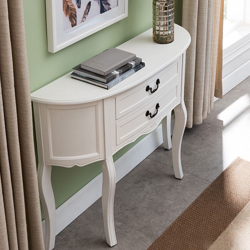 Mid-Century Modern Wood Accent Table Half Moon Console Sofa Table for Hall Clearhalo 'Console Tables' 'console_tables' 'Entry & Mudroom Furniture' 'furn' 'furn_console_tables' 'Furniture' 1200x1200_ba1df2f3-dd4e-4eb9-8e13-858a495cb5a4