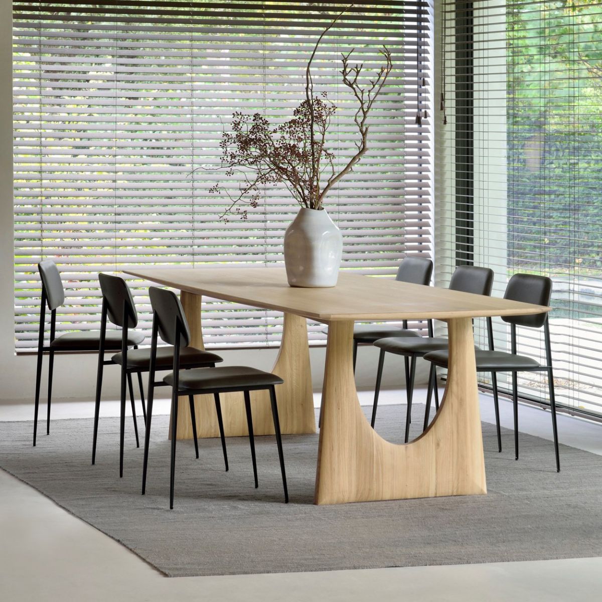 Rectangle Wood Color Dining Table Pinewood Solid Wood Table Modern with Double Pedestal Clearhalo ' dining_table' 'Dining Tables & Seating' 'Dining Tables' 'furn' 'furn_dining_table' 'Furniture' 'furniture_dining_table' 'Kitchen & Dining Furniture' 'kitchen&dining_furn' 'kitchen' 'kitchen_dining_table' 1200x1200_ba1e2c49-1971-4455-8dcc-da027deae956