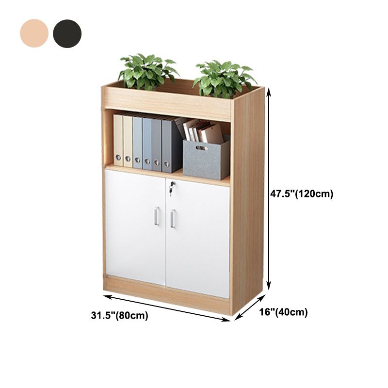 Houten boekenkast met deuren eigentijdse boekenplank voor thuiskantoor