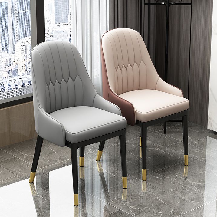 Armless Dining Chairs Nordic Faux Leather Side Chairs for Dining Room Clearhalo 'Dining Chairs' 'Dining Tables & Seating' 'dining_chair' 'furn' 'furn_dining_chair' 'Furniture' 'furniture_dining_chair' 'Kitchen & Dining Furniture' 1200x1200_ba1e9a24-f834-4f67-ac38-b485cbf46e38