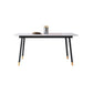 Metal Modern Rectangle Dining Table Sintered Stone Top Table with 4 Legs Clearhalo 'Dining Tables & Seating' 'Dining Tables' 'dining_table' 'furn' 'furn_dining_table' 'Furniture' 'Kitchen & Dining Furniture' 1200x1200_ba1fc1f5-c5ee-4789-add7-d063932ae6a9