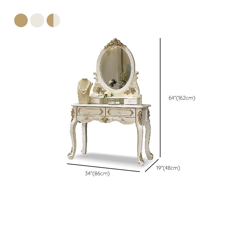 Desk tocador de maquillaje victoriano escritorio de madera de maquillaje con cajón