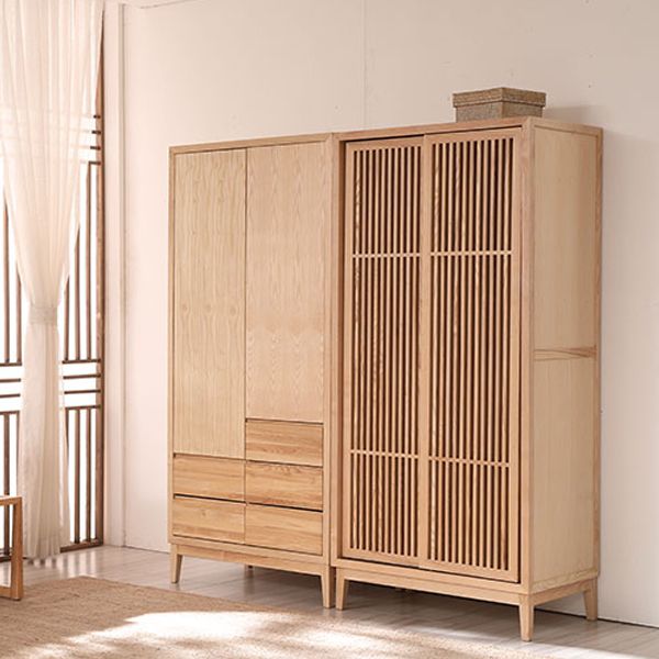 Modern Solid Wood Wardrobe Freestanding Bedroom Wardrobe with Legs Clearhalo 'Armoires & Wardrobes' 'armoires_wardrobes' 'Bedroom Furniture' 'furn' 'furn_armoires_wardrobes' 'Furniture' 1200x1200_ba22908b-6182-4cf5-8d26-87993e5eceb1