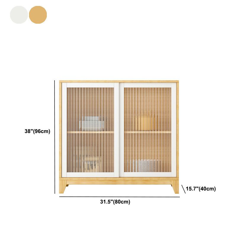 Modern Credenza Engineered Wood Sideboard Table with Sliding Glass Door Clearhalo 'buffet_sideboard' 'Buffets & Sideboards' 'furn' 'furn_buffet_sideboard' 'Furniture' 'Kitchen & Dining Furniture' 1200x1200_ba23142b-2367-440c-8135-9705a4bf685c