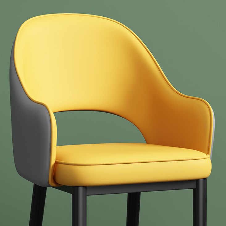 Scandinavian Meeting Room Open Back Arm Chair Matte Finish Leather Dining Chair Clearhalo 'Dining Chairs' 'Dining Tables & Seating' 'dining_chair' 'furn' 'furn_dining_chair' 'Furniture' 'Kitchen & Dining Furniture' 1200x1200_ba232c8e-05ee-40d8-818a-f10abaa3a05c