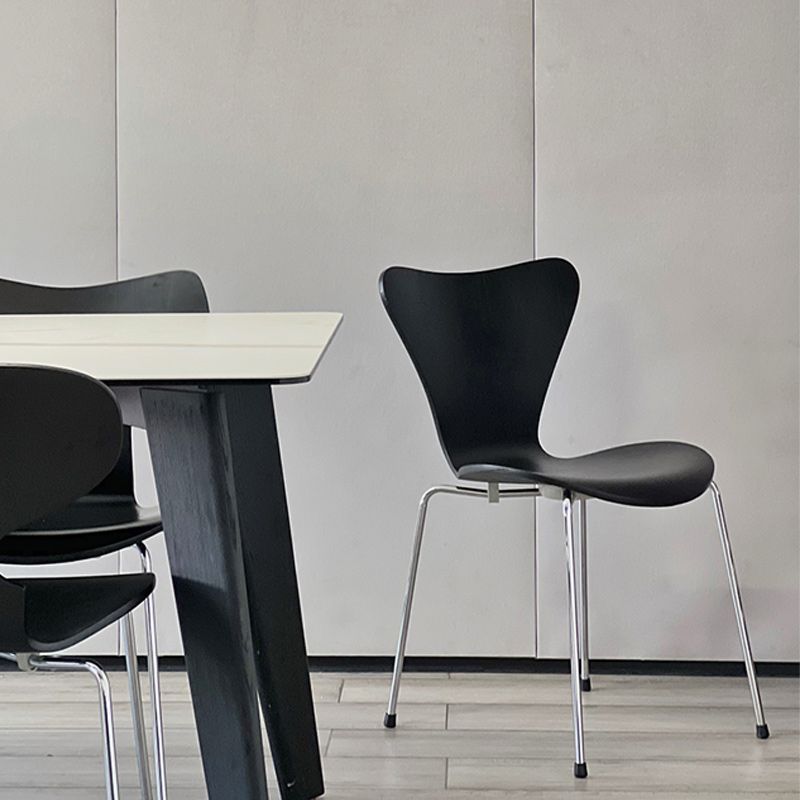 Modern Armless Side Chair Manufactured Wood Stackable Dining Chairs