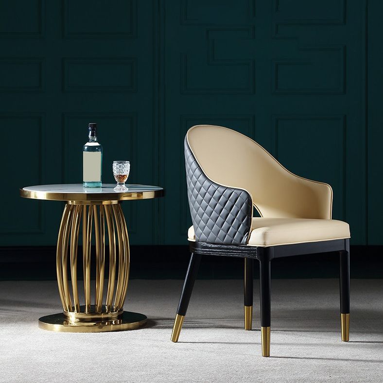 Gestoffeerde eetkamerstoelen eigentijdse keukenstoel met houten benen