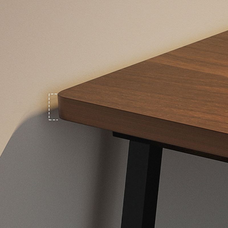 Scrivania per computer curvo industriale banco di ufficio con gambe metalliche