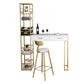 2-Drawer Modern Steel Bistro Table White Stone Top Indoor Bar Dining Table with Wine Rack Clearhalo 'Bar Furniture' 'Bar Tables' 'bar_tables' 'furn' 'furn_bar_tables' 'Furniture' 'furniture_bar_tables' 'Kitchen & Dining Furniture' 1200x1200_ba25ac18-42e4-4d41-bb80-86c516c57538