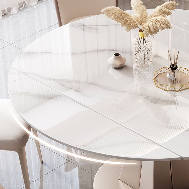 Mesa de comedor de piedra sinterizada redonda muebles modernos con base de pedestal