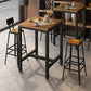 Industrial Indoor Bar & Counter Stool Square Footrest Backrest Black Metal Counter Stool