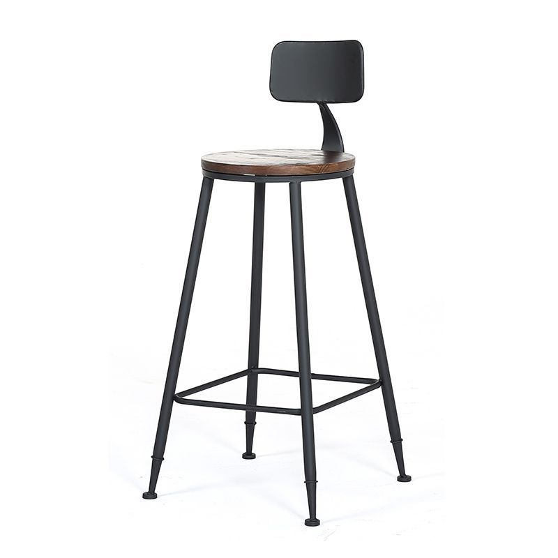 Contemporary Metal Dining Stools Armless Bar Stools with Black Base