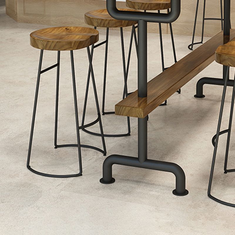 Industrial Wood Bar Set Wood 1/2/4/7/9 Pieces Rectangle Trestle Bistro Set in Natural Clearhalo 'Bar Furniture' 'furn' 'furn_home_bar_bar_sets' 'Furniture' 'Home Bars & Bar Sets' 'home_bar_bar_sets' 'Kitchen & Dining Furniture' 1200x1200_ba2bf407-0a53-40d0-b579-37ceb8e4bbac