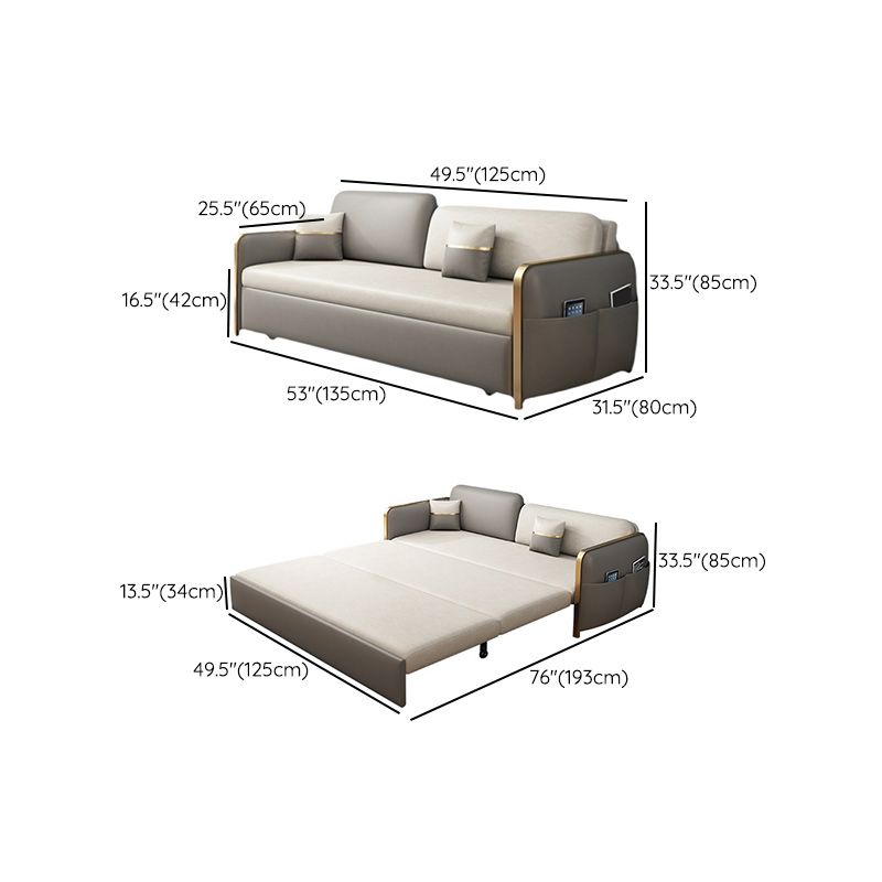 33,46 "H divano a braccio quadrato in pelle finta con spazio per soggiorno