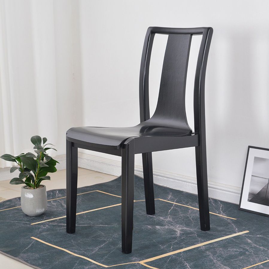 Contemporary Kitchen Dining Side Chair Wood Slat Back Side Chair in Black Clearhalo 'Dining Chairs' 'Dining Tables & Seating' 'dining_chair' 'furn' 'furn_dining_chair' 'Furniture' 'Kitchen & Dining Furniture' 1200x1200_ba341979-c3f7-485b-90eb-ac752b1e0156