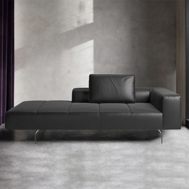 Glam Upholstered Leather Chaise Lounge Couch Metal Chaise Lounge Chair Clearhalo 'Chairs & Seating' 'Chaise Lounge' 'chaise_lounge' 'furn' 'furn_chaise_lounge' 'Furniture' 'Living Room Furniture' 1200x1200_ba342567-0cf2-4000-93ad-6521ff05e94e