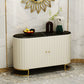 33.5"H Glam Style Credenza Stone Countertop Cabinets Dining Server for Living Room Clearhalo 'buffet_sideboard' 'Buffets & Sideboards' 'furn' 'furn_buffet_sideboard' 'Furniture' 'Kitchen & Dining Furniture' 1200x1200_ba363b13-d16b-4546-abf3-1e4d52e3f468