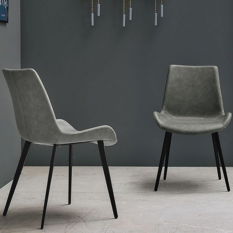 Moderner einfacher Armstuhl Kunstleder Essstuhl für Esszimmer