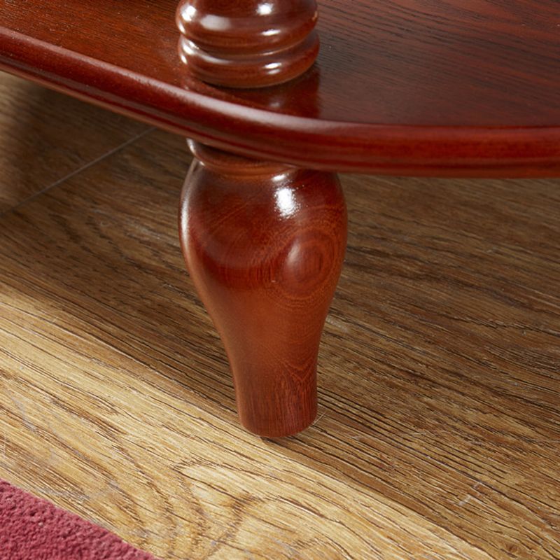 Mid-Century Modern Sofa Table Half Moon Floor Shelf Dark Brown Console Table Clearhalo 'Console Tables' 'console_tables' 'Entry & Mudroom Furniture' 'furn' 'furn_console_tables' 'Furniture' 1200x1200_ba36e2fc-a2e5-4062-8abf-189302795e20