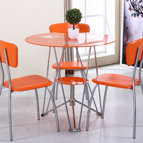 Metal Contemporary Round Dining Table Glass Top Table for Home Clearhalo ' dining_table' 'Dining Tables & Seating' 'Dining Tables' 'furn' 'furn_dining_table' 'Furniture' 'furniture_dining_table' 'Kitchen & Dining Furniture' 'kitchen&dining_furn' 'kitchen' 'kitchen_dining_table' 1200x1200_ba3730c4-cbce-49da-9252-8a6609742ccf
