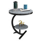 Glam Round Stone Side End Table Abstract Double Tier Sofa Side End Table Clearhalo 'Coffee & Accent Tables' 'End & Side Tables' 'end_side_tables' 'furn' 'furn_end_side_tables' 'Furniture' 'Living Room Furniture' 1200x1200_ba37d79c-80d0-4945-a25d-a9eca790c943
