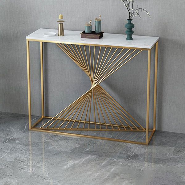 Table de la consola de 11.81 pulgadas de ancho Mesa de acento de mármol con 1 estante