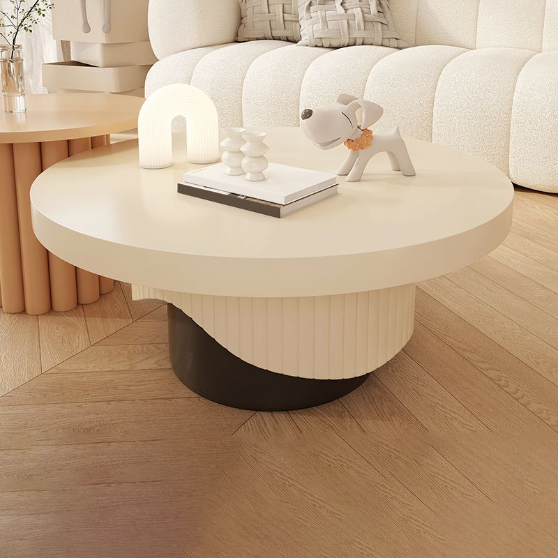 Contemporary Coffee Table Wooden Pedestal Round Coffee Cocktail Table Clearhalo 'Coffee & Accent Tables' 'Coffee Tables' 'coffee_tables' 'furn' 'furn_coffee_tables' 'Furniture' 'Living Room Furniture' 1200x1200_ba389541-06a1-4e5e-9963-2d4060137367
