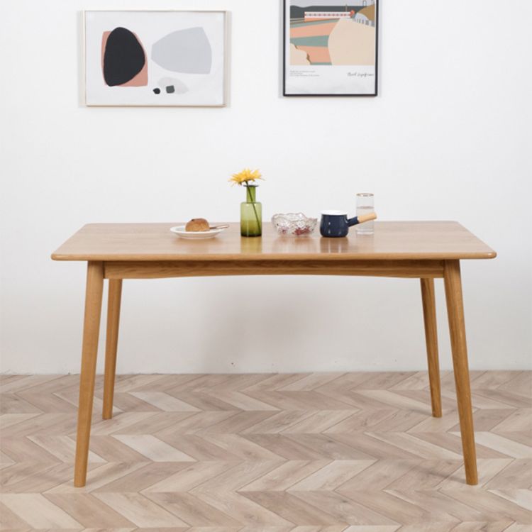 Solid Oak Dining Table Modern Rectangle Dining Table with 4 Natural Finish Legs Clearhalo 'Dining Tables & Seating' 'Dining Tables' 'dining_table' 'furn' 'furn_dining_table' 'Furniture' 'furniture_dining_table' 'Kitchen & Dining Furniture' 'kitchen' 'kitchen_dining_table' 1200x1200_ba398e1c-a5a8-4e00-981e-bfcaf7736c6d