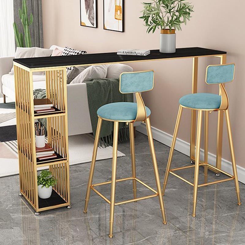 Modern Style Bar Table Stone Storage Top Pub Table for Living Room Clearhalo 'Bar Furniture' 'Bar Tables' 'bar_tables' 'furn' 'furn_bar_tables' 'Furniture' 'Kitchen & Dining Furniture' 1200x1200_ba399b7c-83e6-468b-8586-b7eeca86a794