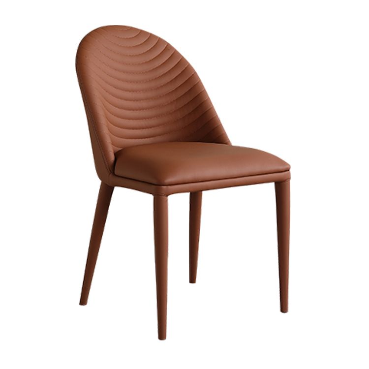 Designer Restaurant Parsons Chair Leather Matte Finish Dining Chair