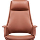 Chrome Frame No Distressing Office Chair Brown Faux Leather Managers Chair