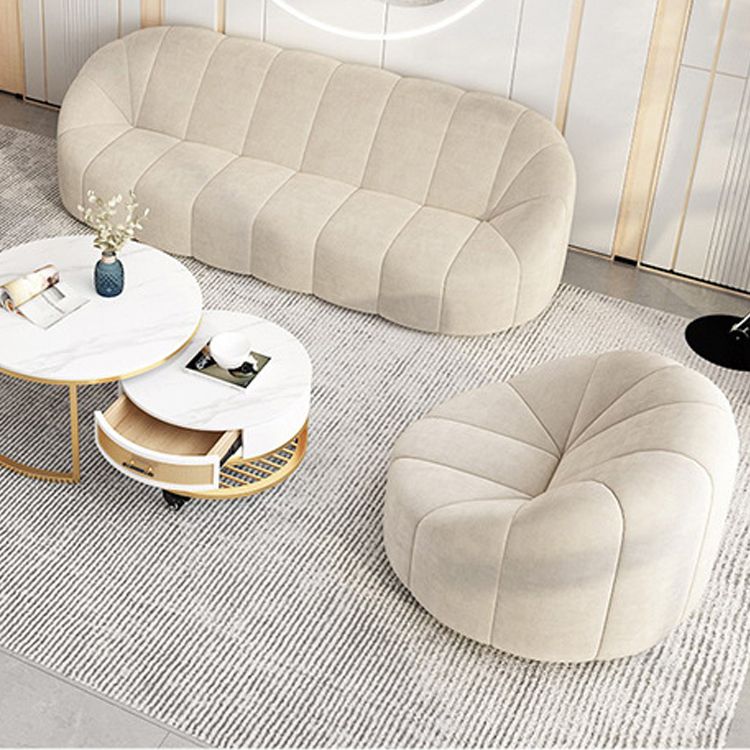 Contemporary Sloped Arms Sofa with Tight Back for Living Room