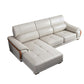 Nordic Style Sofa Bed Leather in Beige/grey/beige Cushioned Back Sofa