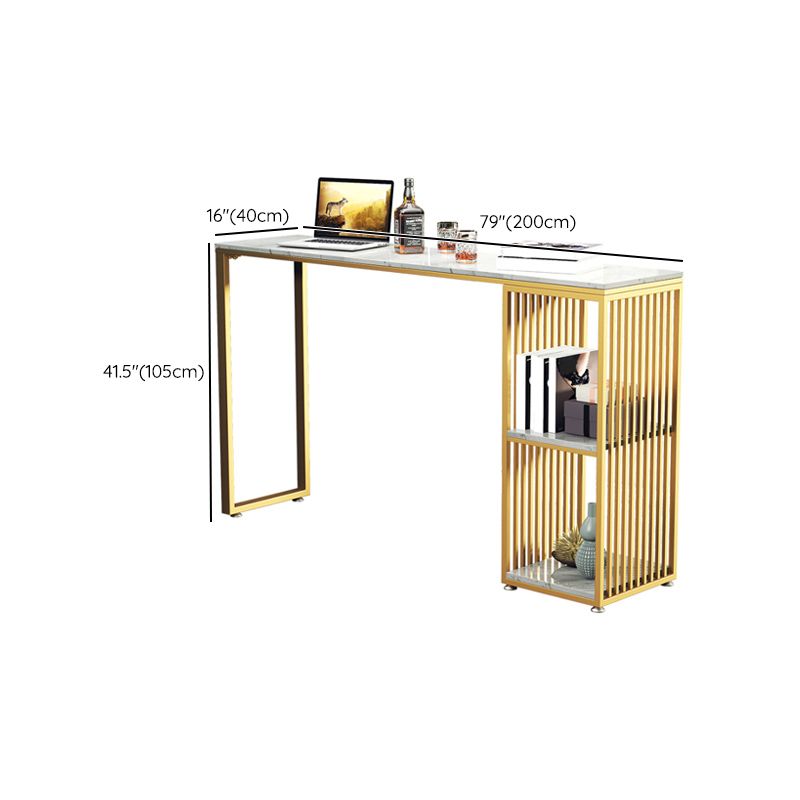 Glam Rectangle Bar Table Set 1/3 Pieces Faux Marble Pub Set for Dining Room