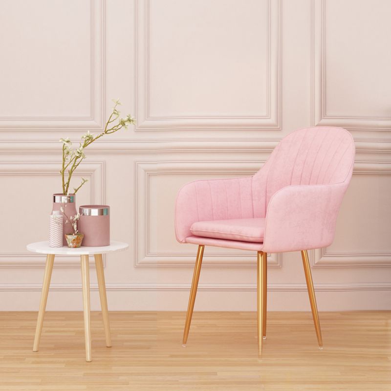 Scandinavian Dining Arm Chair Solid Back Chair with Metal Legs for Home Use Clearhalo ' kitchen&dining_furn' 'Dining Chairs' 'Dining Tables & Seating' 'dining_chair' 'furn' 'furn_dining_chair' 'Furniture' 'furniture_dining_chair' 'Kitchen & Dining Furniture' 'kitchen' 1200x1200_ba41c68b-3852-488b-90a0-d60dcd0a6a46