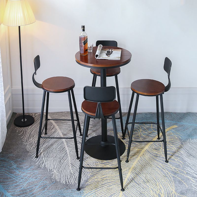Industrial Solid Wood Bar Table Set 1/2/5 Pieces Fixed Bistro Set for Home Use Clearhalo 'Bar Furniture' 'furn' 'furn_home_bar_bar_sets' 'Furniture' 'Home Bars & Bar Sets' 'home_bar_bar_sets' 'Kitchen & Dining Furniture' 1200x1200_ba42439c-f104-4967-9cbd-7635ff8ec9c1