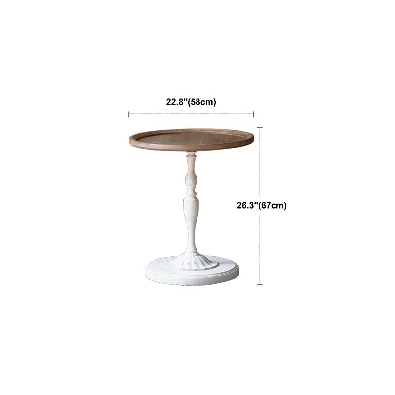 Pedestal Distressed End Table French Country Round Side End Table Clearhalo 'Coffee & Accent Tables' 'End & Side Tables' 'end_side_tables' 'furn' 'furn_end_side_tables' 'Furniture' 'Living Room Furniture' 1200x1200_ba448f24-9b06-4a34-b007-10251f929595