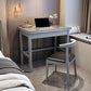 1 Drawer Writing Desk Rectangular Shaped Task Desk in Grey/Black for Home Clearhalo 'furn' 'furn_office_desk' 'Furniture' 'Office Desks' 'Office Furniture' 'office_desk' 1200x1200_ba451bda-e84d-4da0-a14a-1e1146ae396a