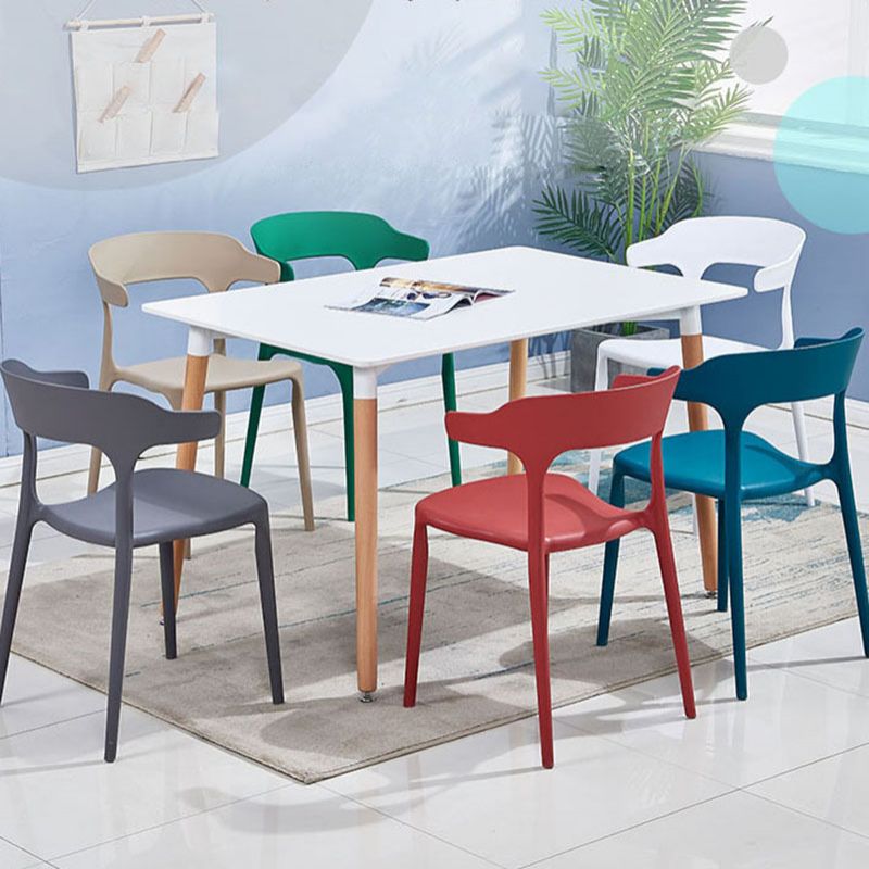 Contemporary Open Back Chair Plastic Dining Armless Side Chairs Clearhalo ' kitchen&dining_furn' 'Dining Chairs' 'Dining Tables & Seating' 'dining_chair' 'furn' 'furn_dining_chair' 'Furniture' 'furniture_dining_chair' 'Kitchen & Dining Furniture' 'kitchen' 1200x1200_ba452dd7-e68a-4797-9aff-24733f916238