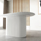 White Top Dining Table Contemporary Oval Dining Table with Pedestal Base Clearhalo 'Dining Tables & Seating' 'Dining Tables' 'dining_table' 'furn' 'furn_dining_table' 'Furniture' 'Kitchen & Dining Furniture' 1200x1200_ba45b70f-119b-4bc4-8ba5-d4f0364057eb