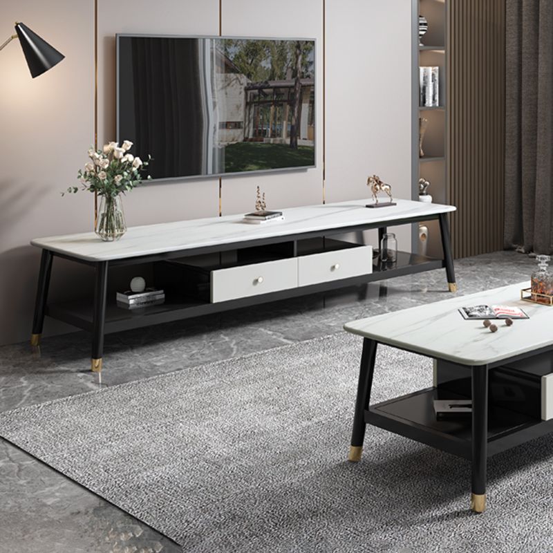 18.11"H TV Stand Contemporary Style Solid Wood TV Console with 2 Drawers Clearhalo 'furn' 'furn_tv_stands_entertainment_centers' 'Furniture' 'Living Room Furniture' 'TV Stands & Entertainment Centers' 'TV Stands & Media Storage Furniture' 'tv_stands_entertainment_centers' 1200x1200_ba45c018-99f8-4138-bc87-76658a401add