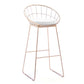 Scandinavian Style Counter Stool Upholstered Indoor Bar Stool with Footrest