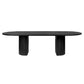 Modern Wooden Table Oval Dinner Room Kitchen Table in Black with Double Pedestal