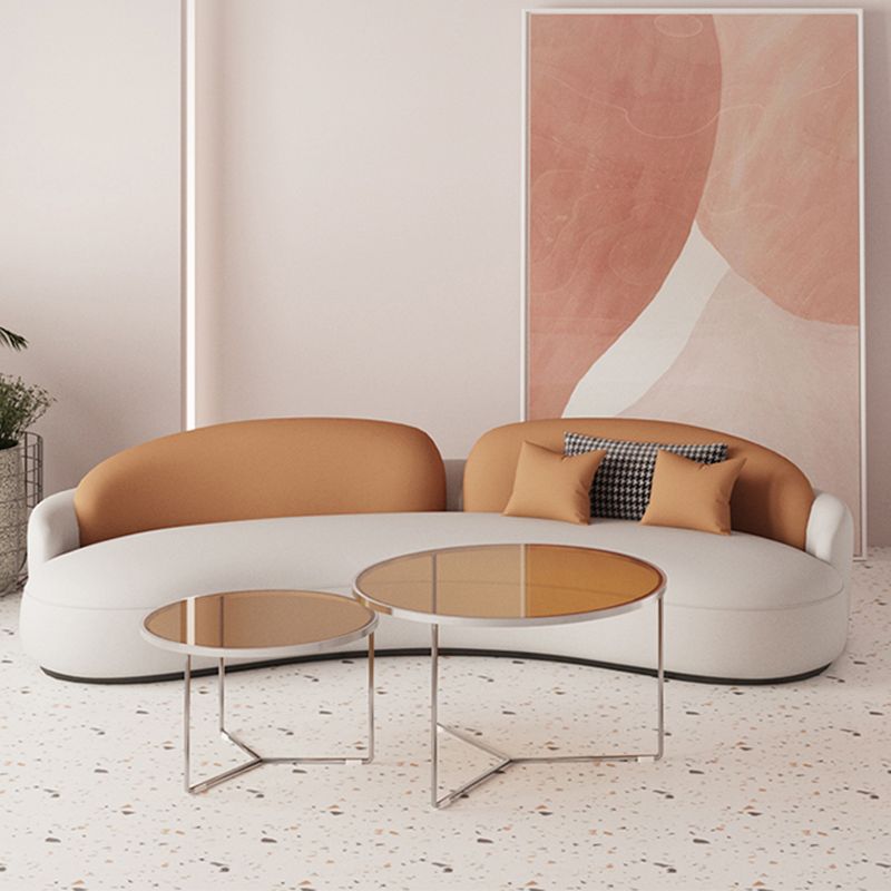 Coussins en cuir faux en cuir bras encastré 39,37 "Sofa large