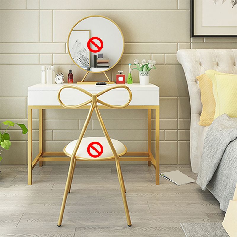 Bright White Makeup Vanity Desk 15.74" Wide Vanity Tables with 2 Storage Drawers Clearhalo 'Bedroom Furniture' 'furn' 'furn_makeup_vanities' 'Furniture' 'Makeup Vanities' 'makeup_vanities' 1200x1200_ba4a5701-5ef6-43e5-a1c9-e10a4aa51aa1