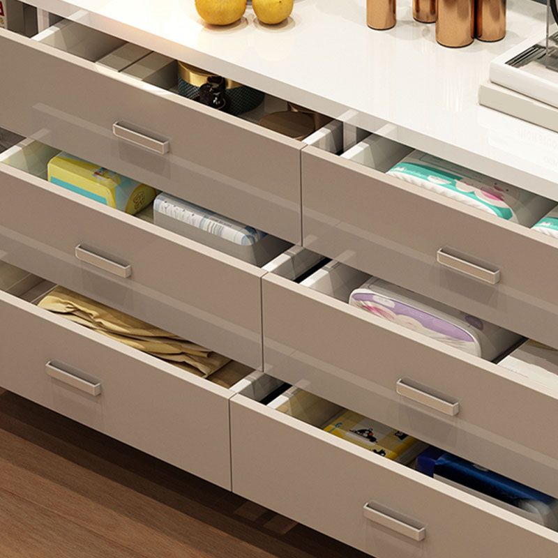 Houten opbergkast voor slaapkamer Horizontale opbergkast in wit en grijs