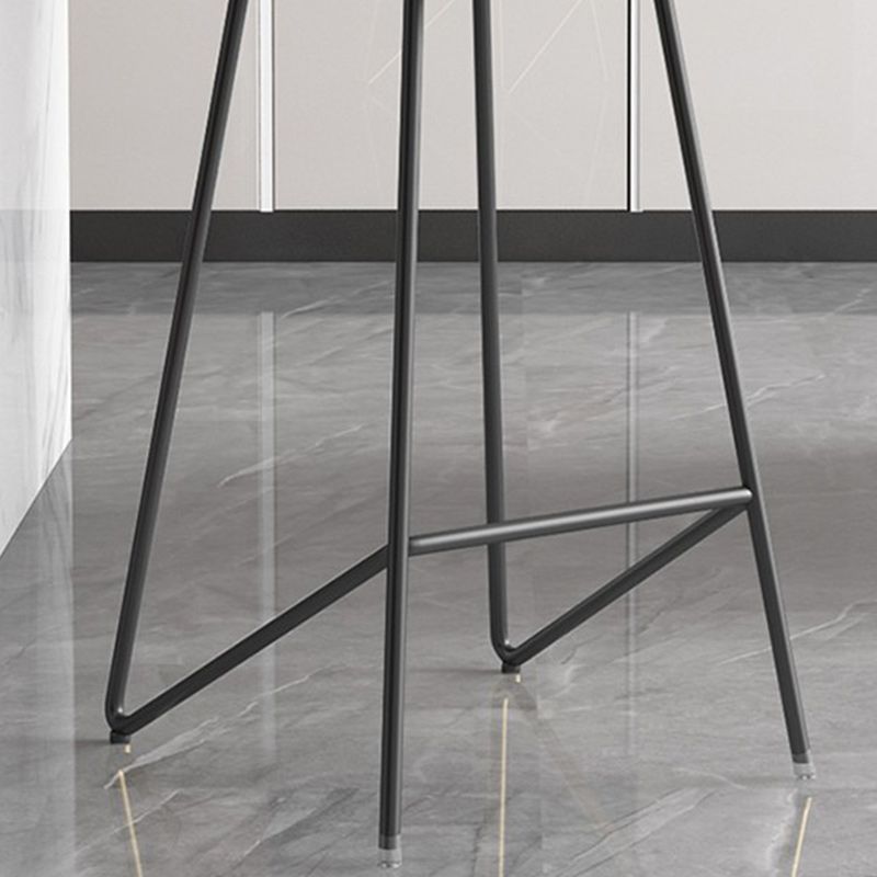 Modern Backrest Armless Counter Stool Iron Bar Stool with Leather Cushion Clearhalo 'Bar Furniture' 'Bar Stools' 'bar_stools' 'furn' 'furn_bar_stools' 'Furniture' 'Kitchen & Dining Furniture' 1200x1200_ba4acf20-a156-4d40-bc6b-6a2c2e45b58e